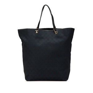 Gucci Bag Leather GG Canvas Black Tote